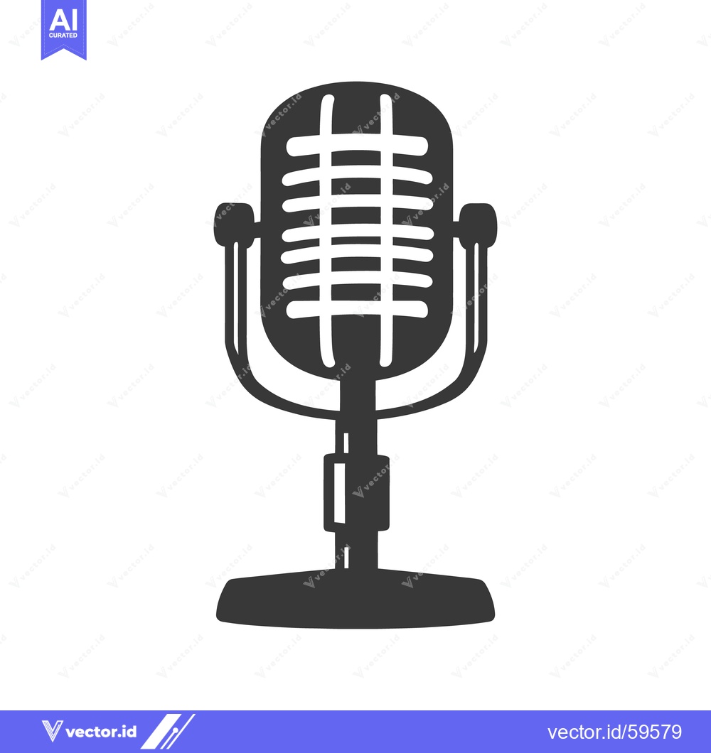 Premium Vector dari A Classic Vintage Microphone Presented in Silhouette Style