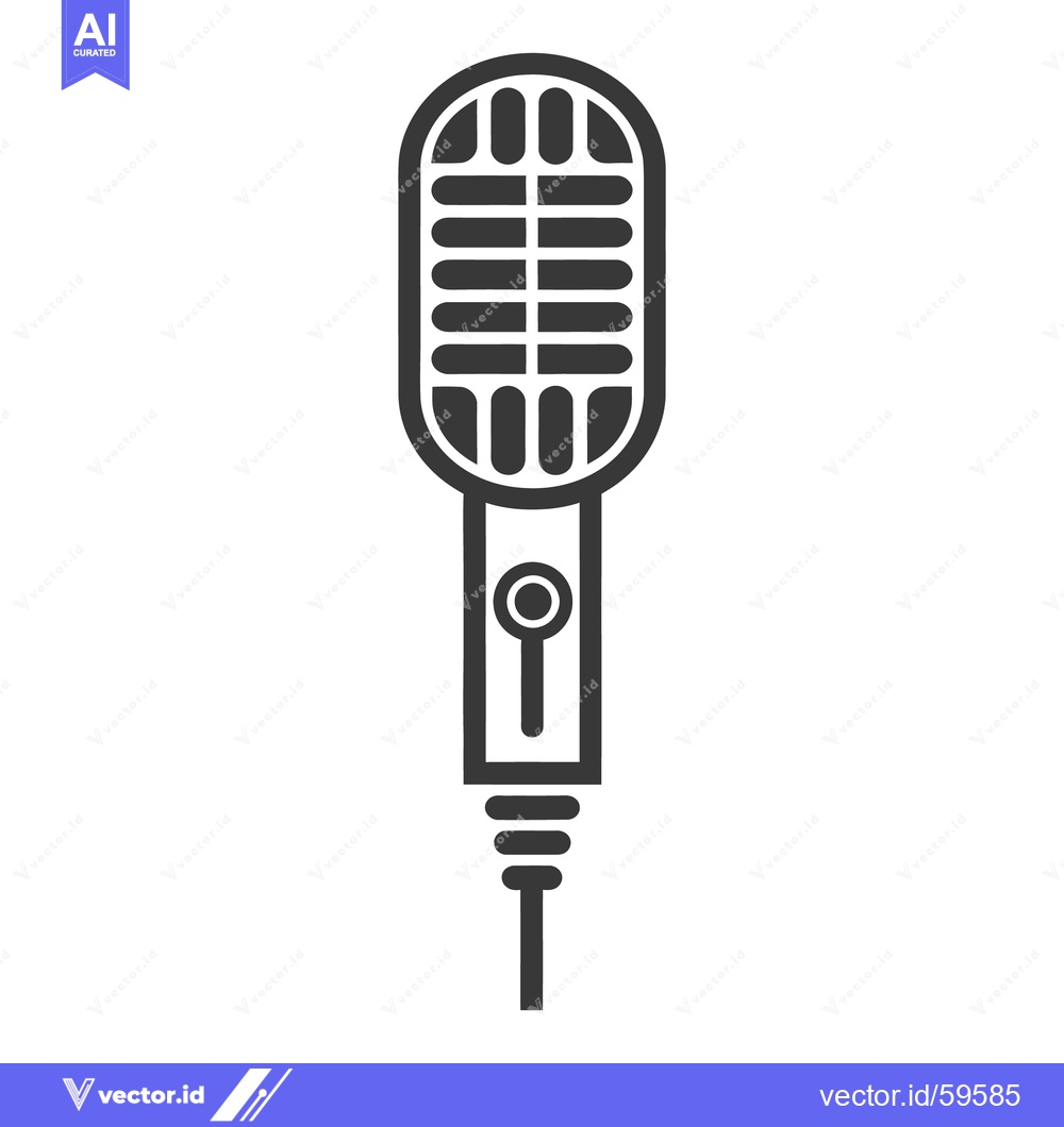Premium Vector dari A stylized black and white microphone on a white background