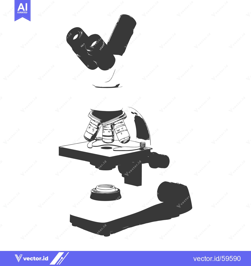 Premium Vector of A detailed depiction of a scientific microscope in illustration form