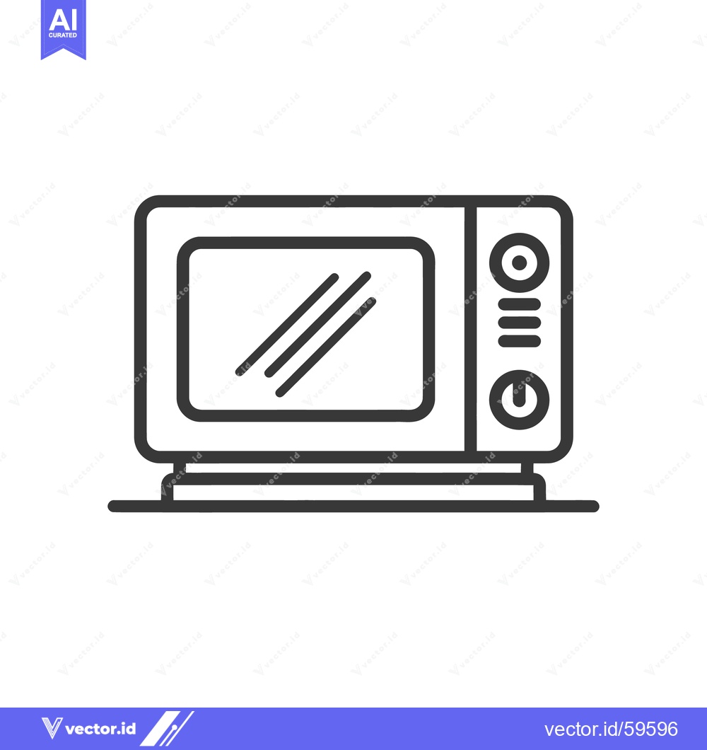 Premium Vector of Minimalist Microwave Icon: Modern Kitchen Appliance Outline Design
