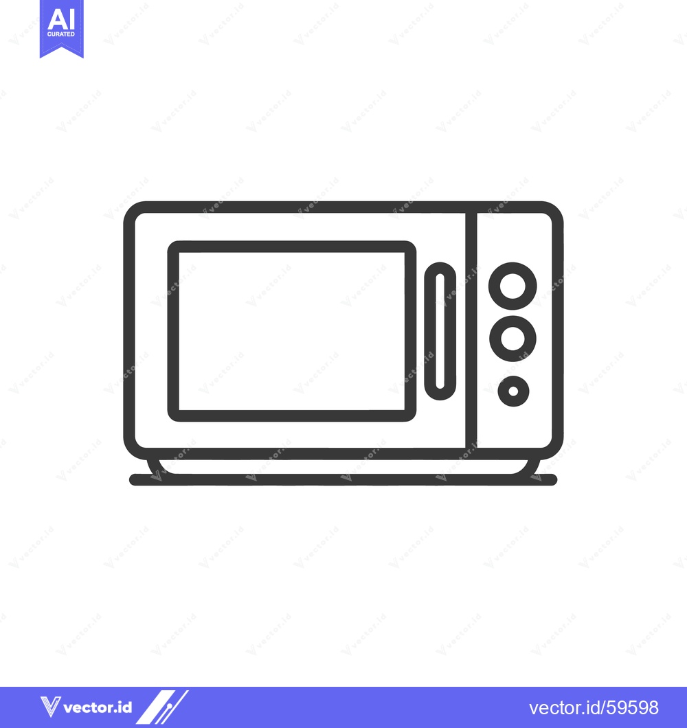 Premium Vector dari Modern Microwave Oven Outline Icon, Kitchen Appliance, Minimalist Desi