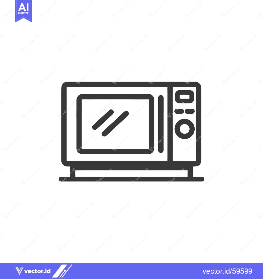 Premium Vector dari Modern Microwave Oven Icon, Kitchen Appliance Outline Design