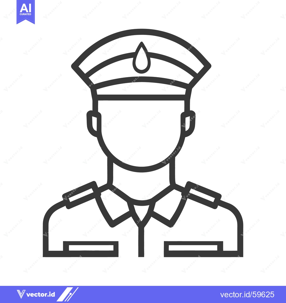 Premium Vector of An outline illustration depicting the upper body of a person in unifor