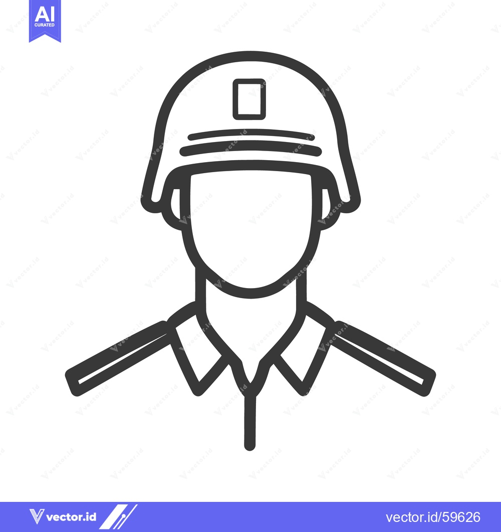 Premium Vector dari An illustrated person wearing military helmet and uniform ready to ser