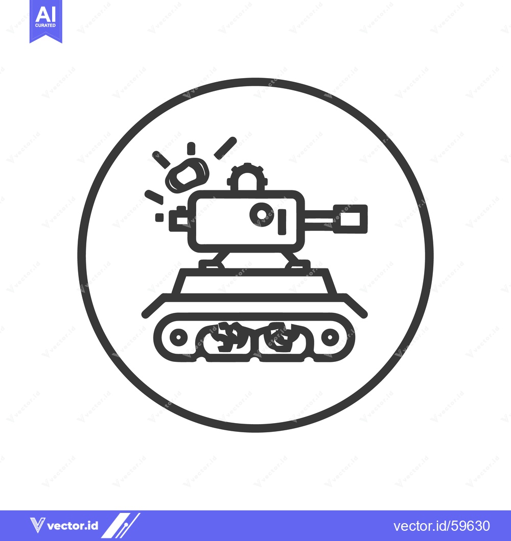 Premium Vector of Tank Icon Vector Illustration, Military Vehicle in Action, War Machine