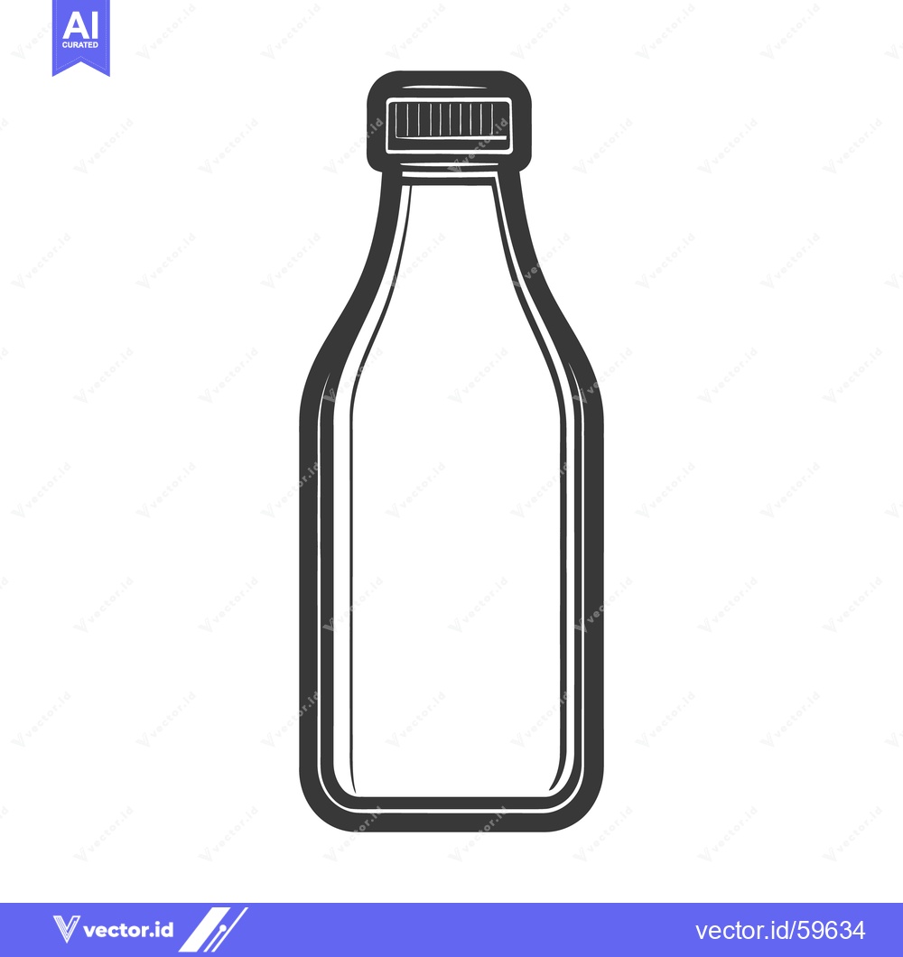 Premium Vector of A simple illustration depicting a capped glass container on white back