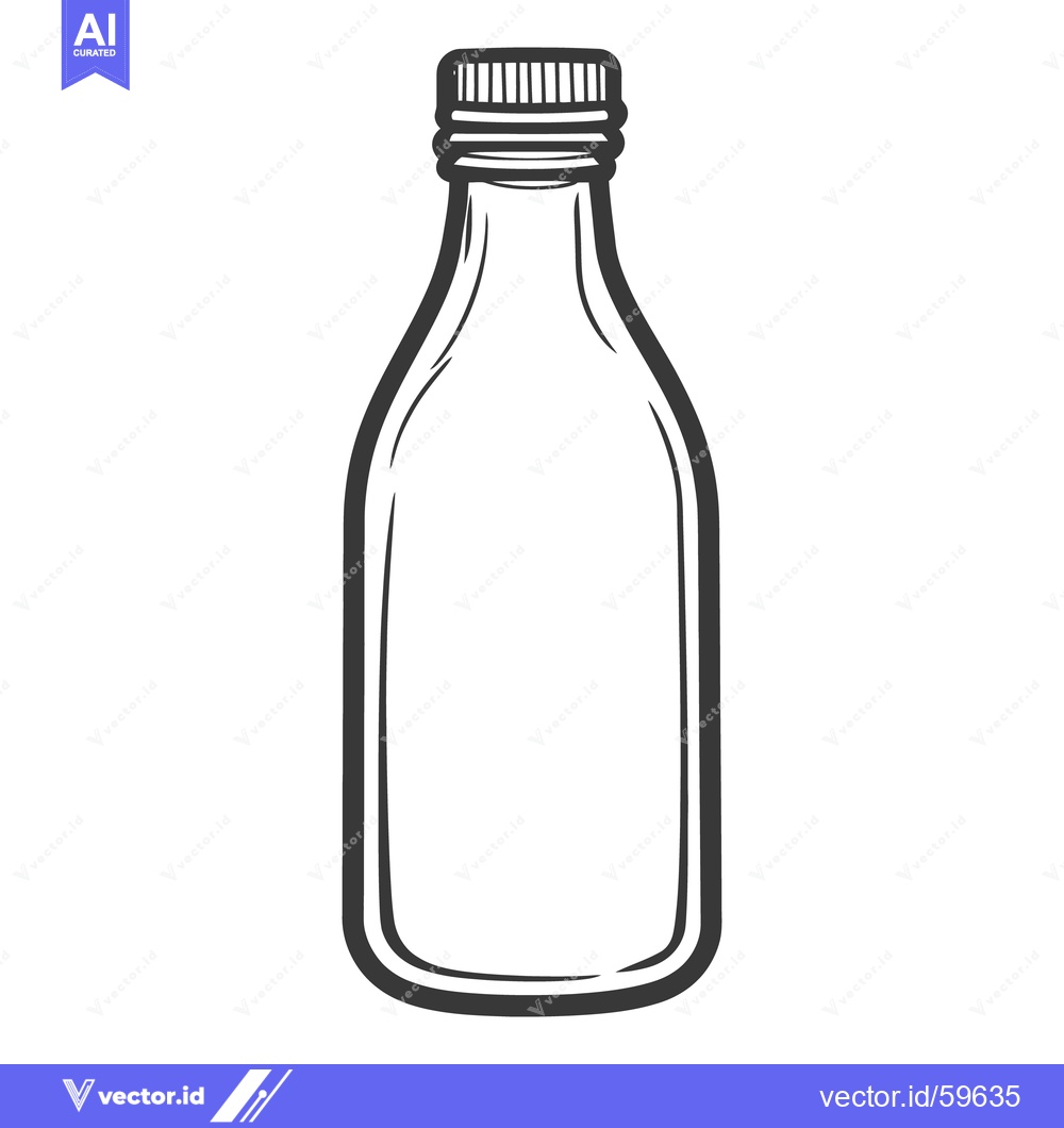 Premium Vector of An illustration depicting a clear glass bottle with a cap on top