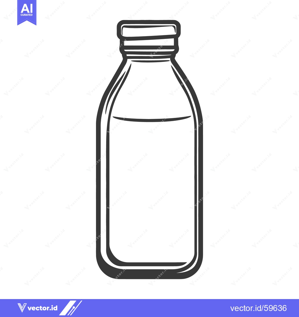 Premium Vector dari A single cartoon bottle filled with liquid and a screw top
