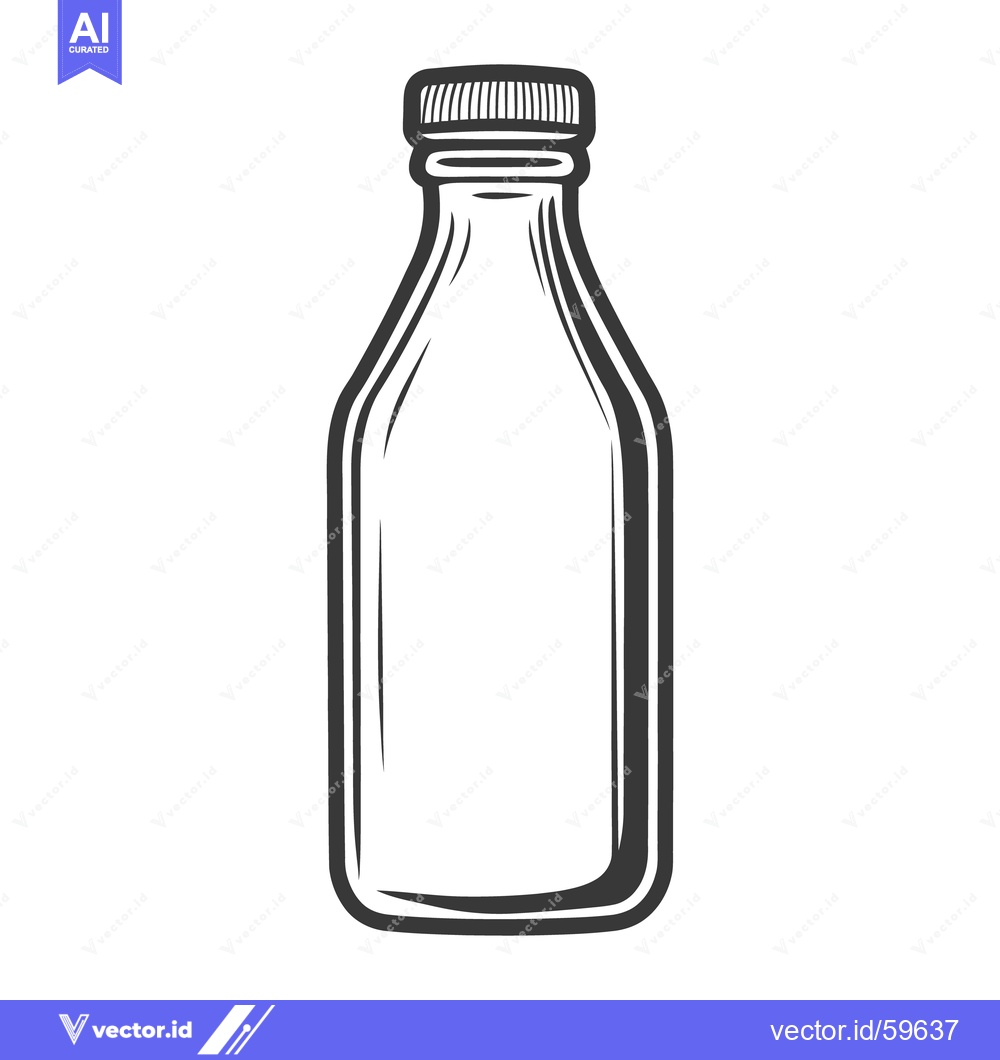 Premium Vector of An illustrated vintage black and white bottle ready to be filled