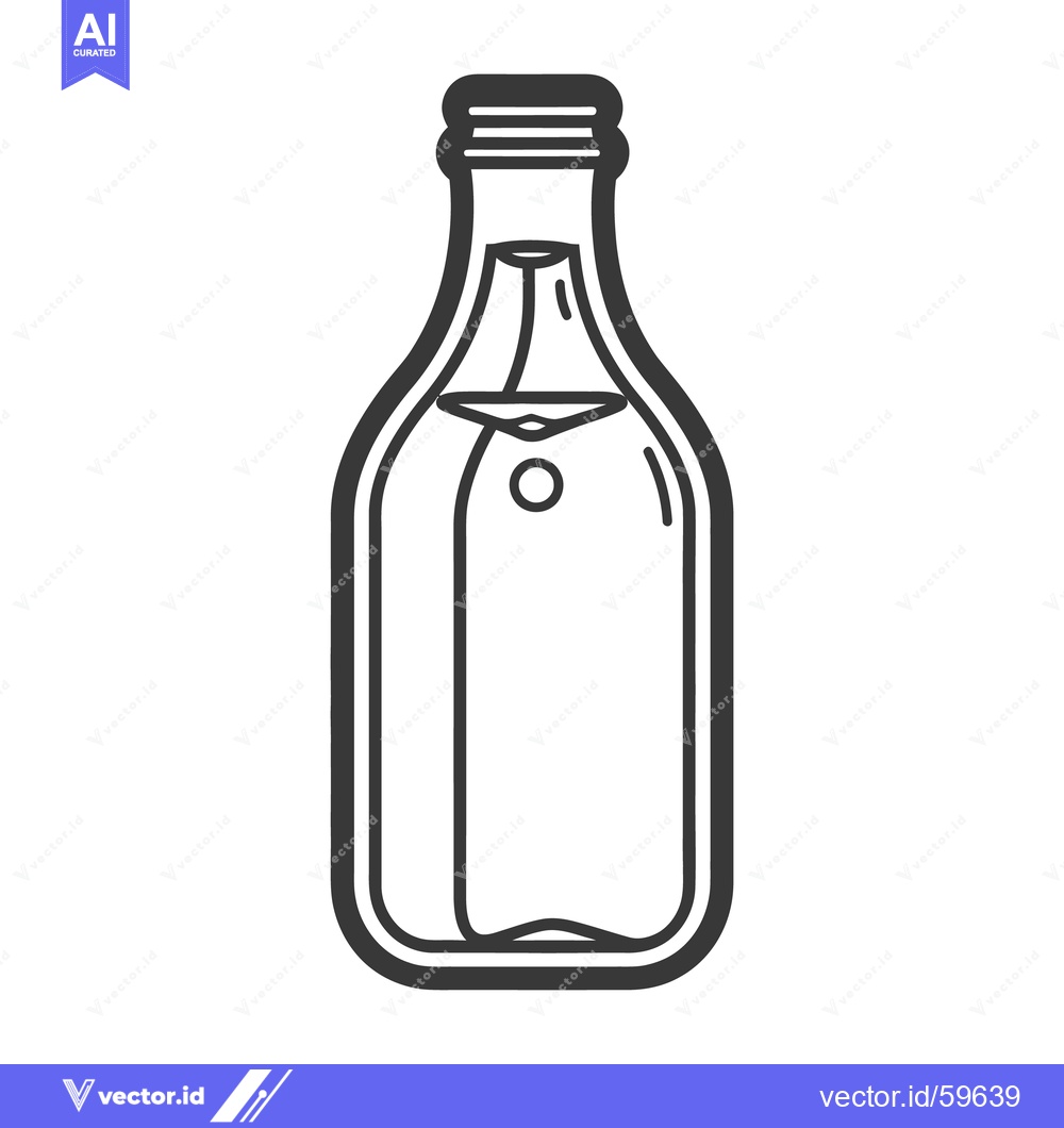 Premium Vector dari Simple illustration of a glass bottle filled with a clear liquid