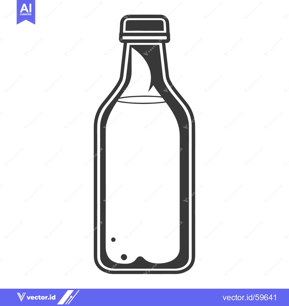 Premium Vector dari A simple monochromatic illustration depicting a bottle of liquid