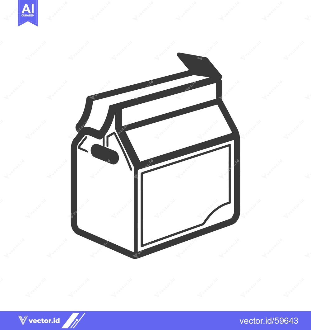 Premium Vector of A black and white drawing of a carton or container