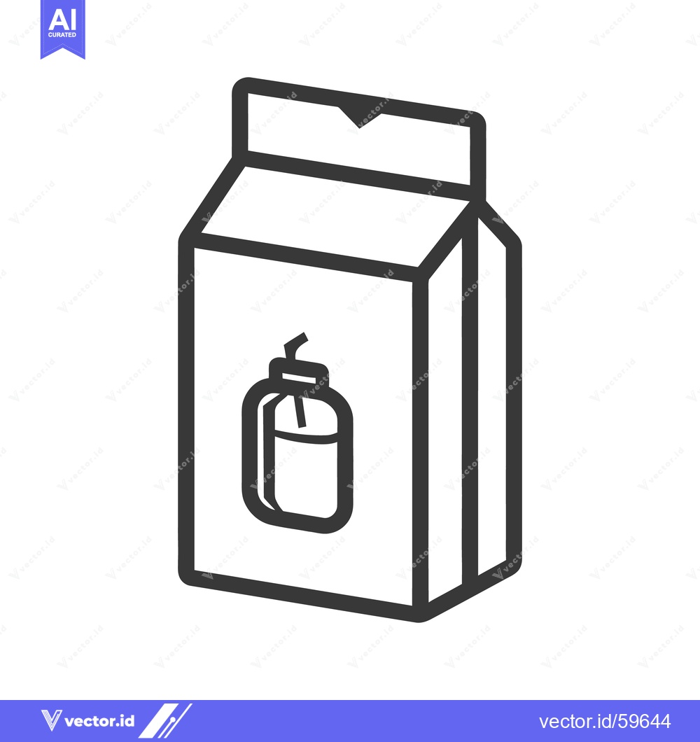 Premium Vector dari A simple black and white illustration of a milk carton