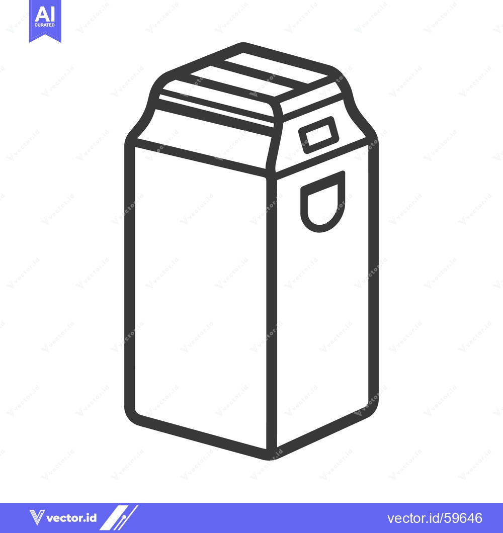 Premium Vector dari Simple line drawing of a rectangular package with a handle