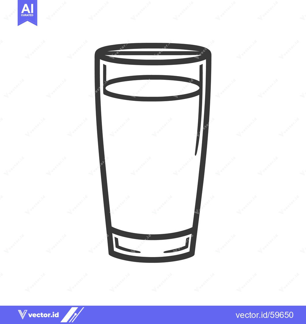 Premium Vector dari Simple black and white illustration of a glass of water