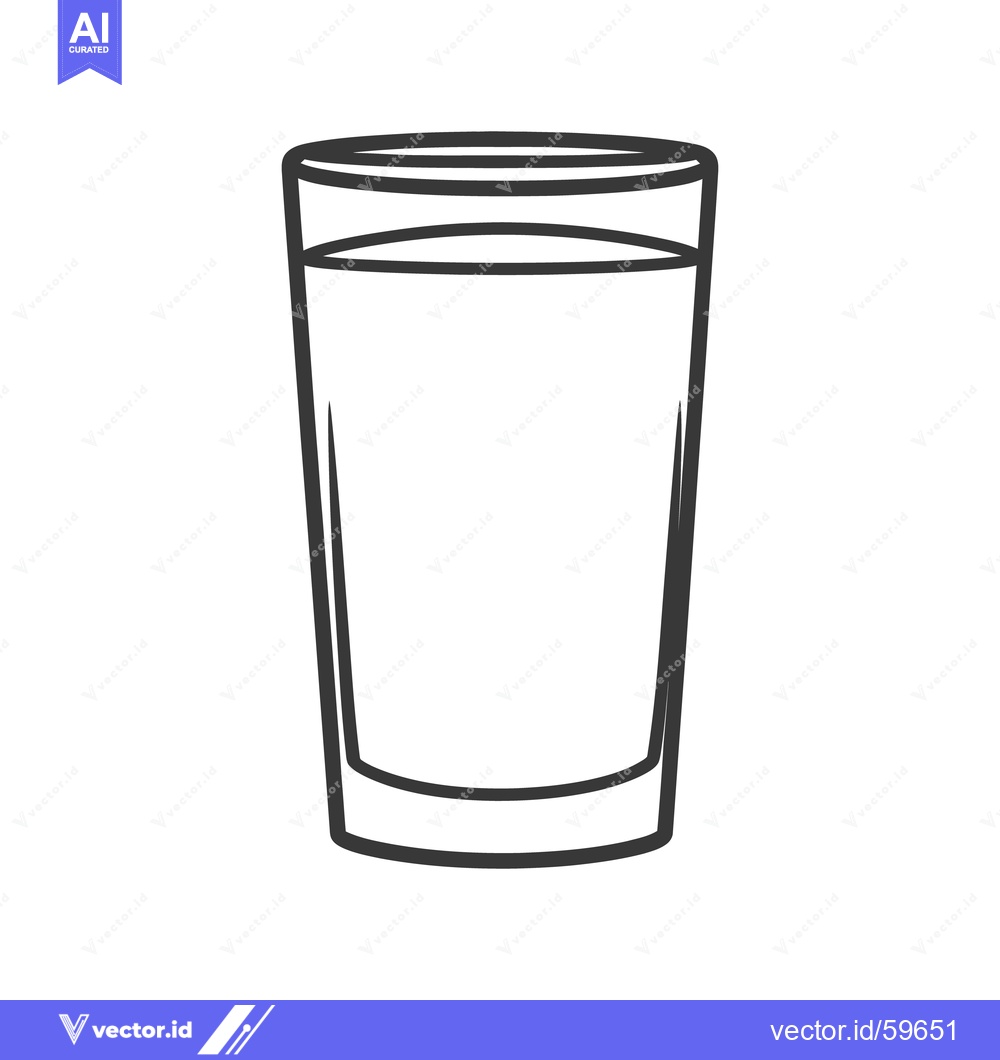 Premium Vector of A simple outline drawing of a glass filled with liquid