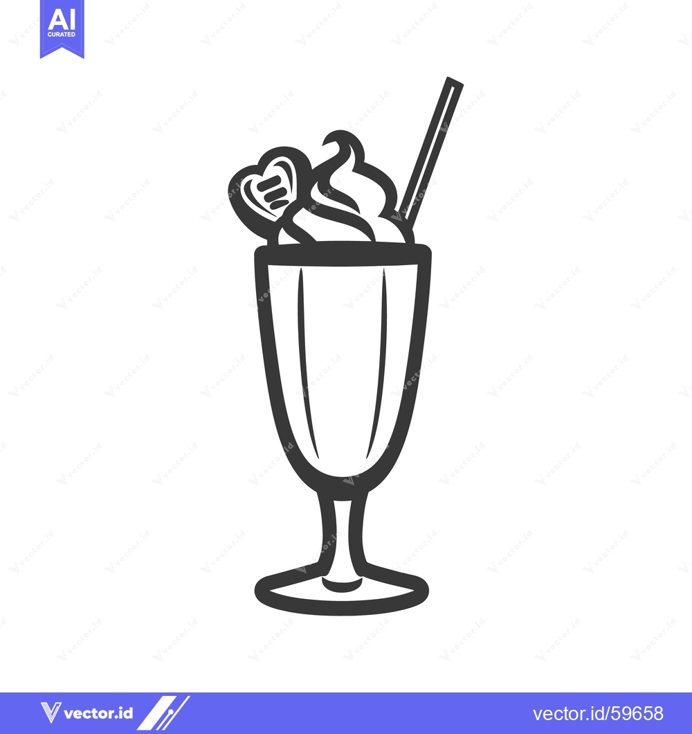 Premium Vector dari A detailed drawing of a dessert drink with whipped cream