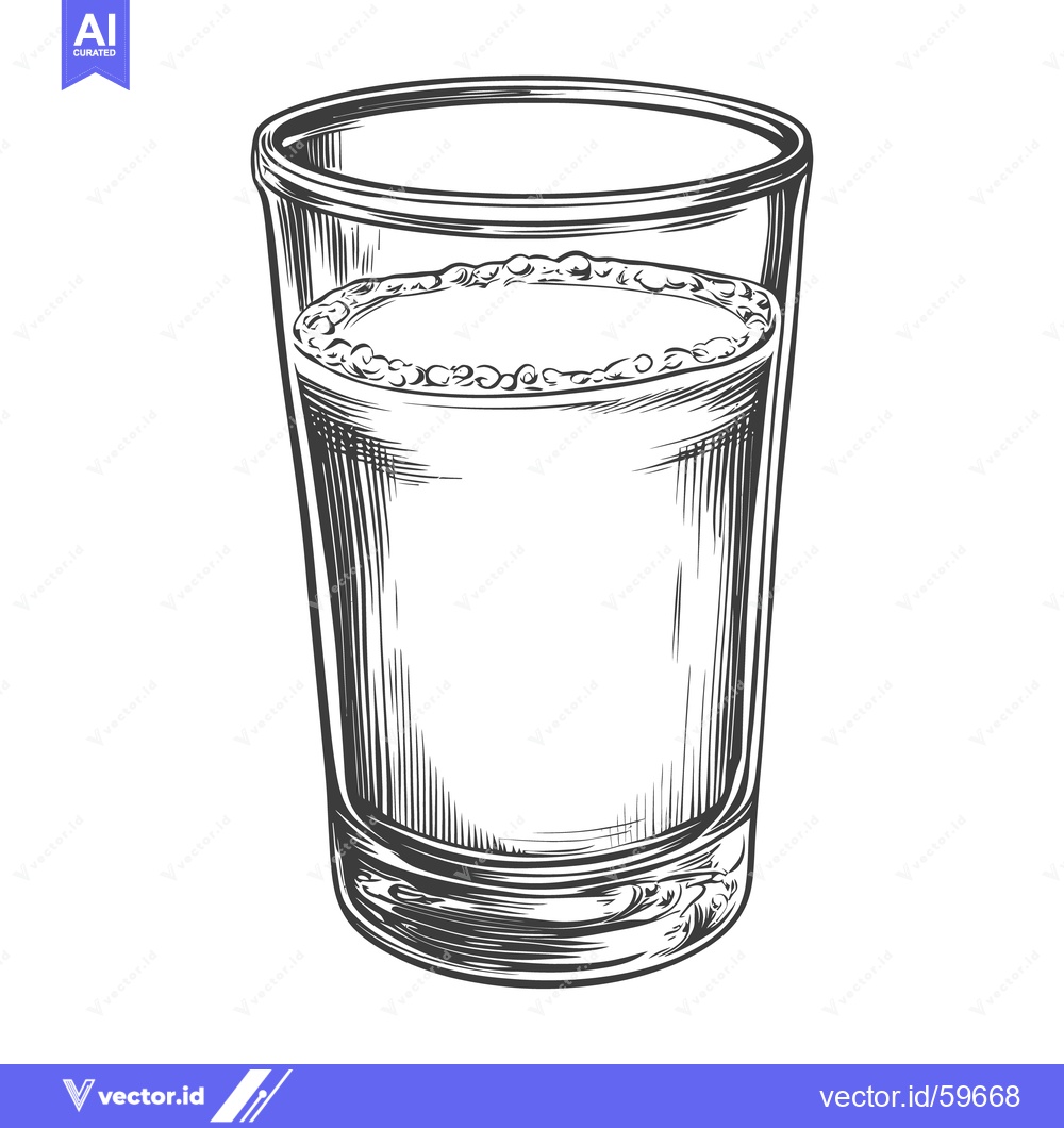 Premium Vector dari A clear glass containing a drink with light bubbles and froth
