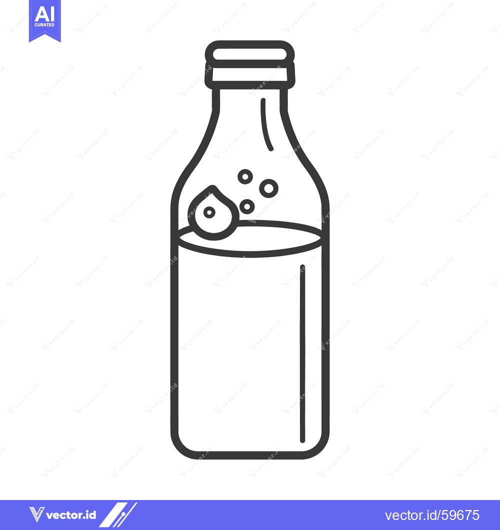 Premium Vector of A simple illustration of a bottle holding clear liquid