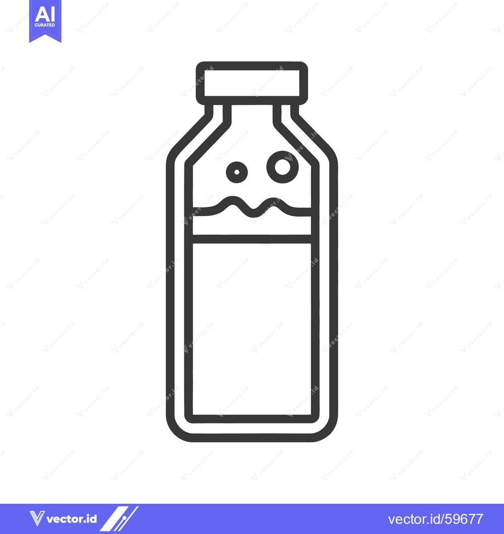Premium Vector of A bottle containing liquid with bubbles and a flat cap design