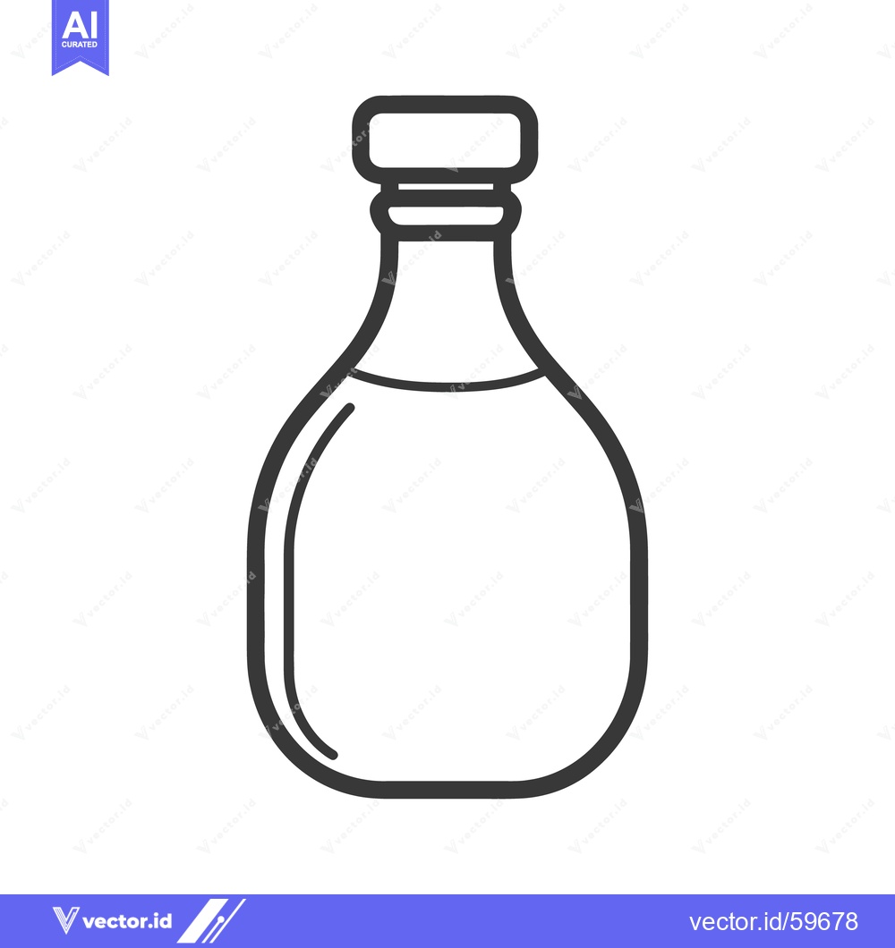 Premium Vector dari An illustrated and outlined bottle with a screw top lid