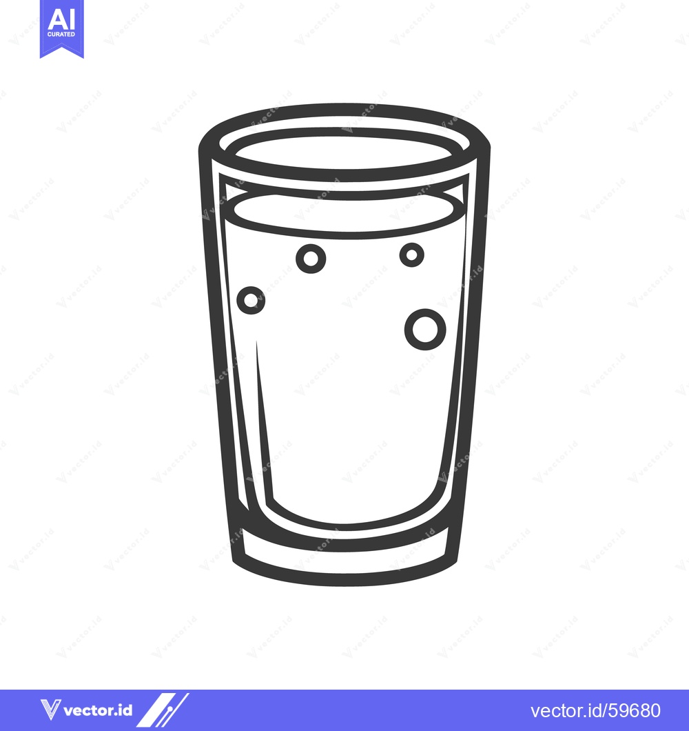 Premium Vector dari A transparent drinking glass filled with bubbles of liquid