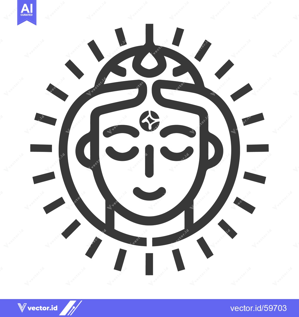 Premium Vector dari A stylized human face radiating inner peace and light