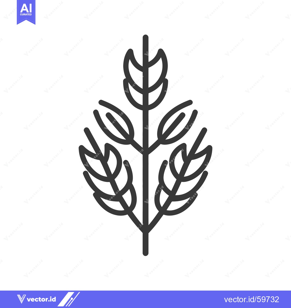 Premium Vector dari Stylized Wheat Plant Graphic Design Illustration