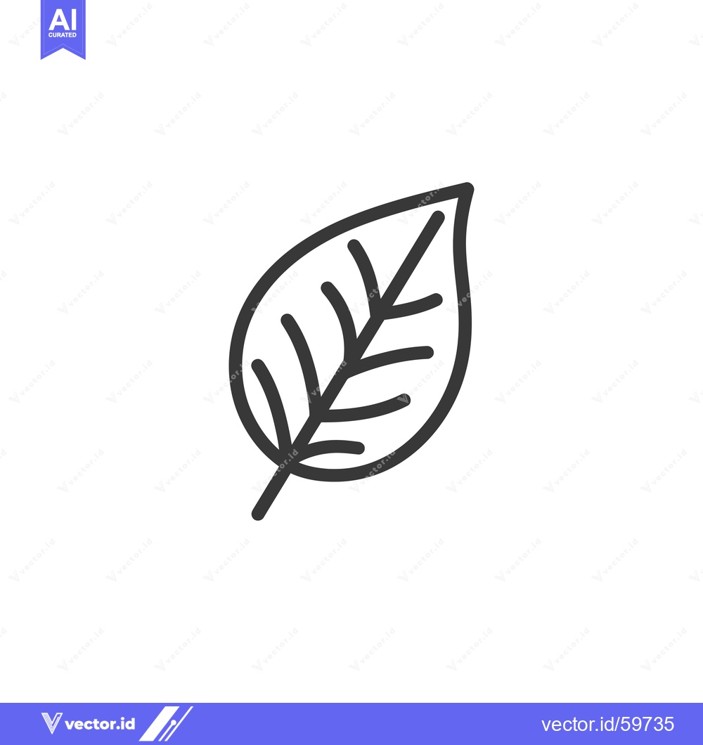 Premium Vector dari Simple Line Drawing Of A Single Leaf