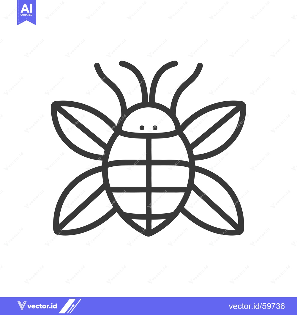 Premium Vector dari Stylized Insect Design With Four Leaf Like Wings