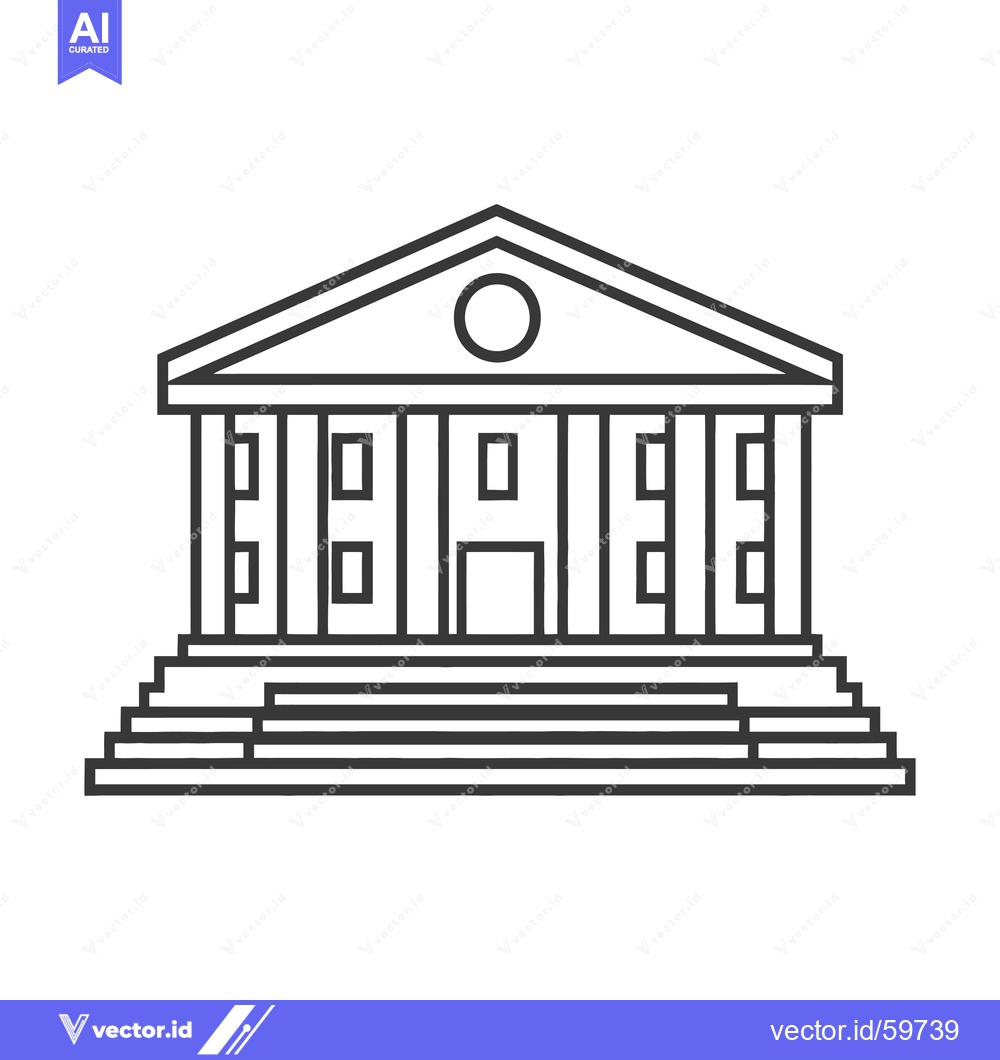 Premium Vector of Classic Building Line Art Architectural Design