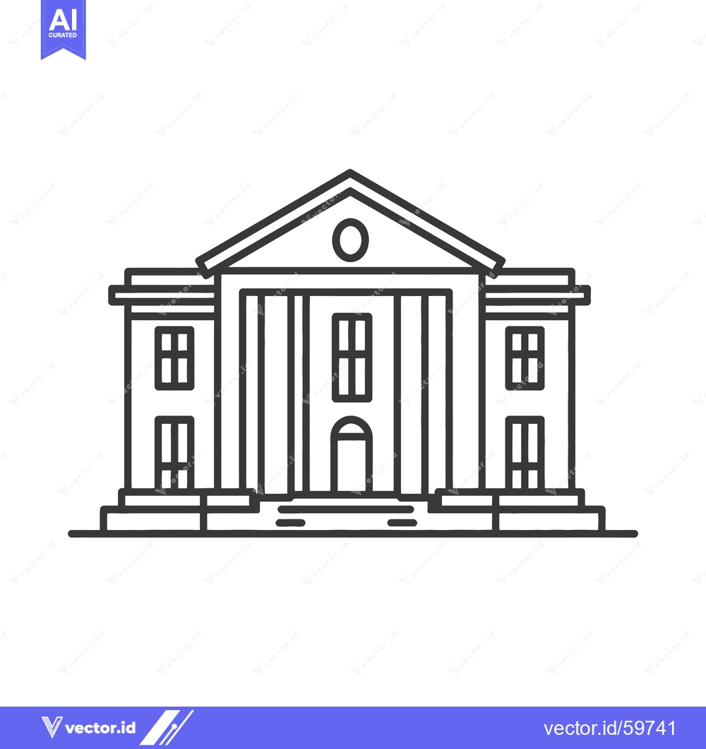 Premium Vector of Line drawing of a classical style government building