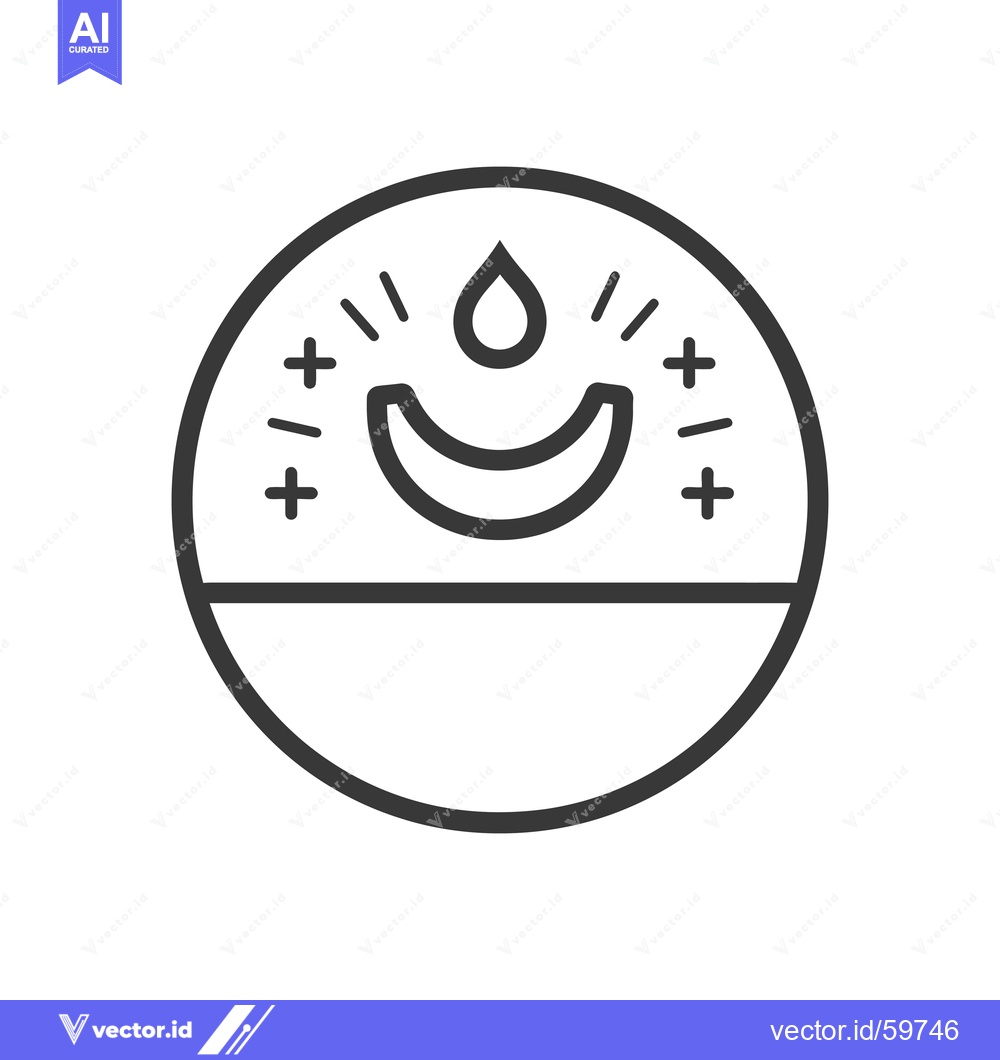 Premium Vector dari Circular Emblem Showing a Water Drop Over a Curve