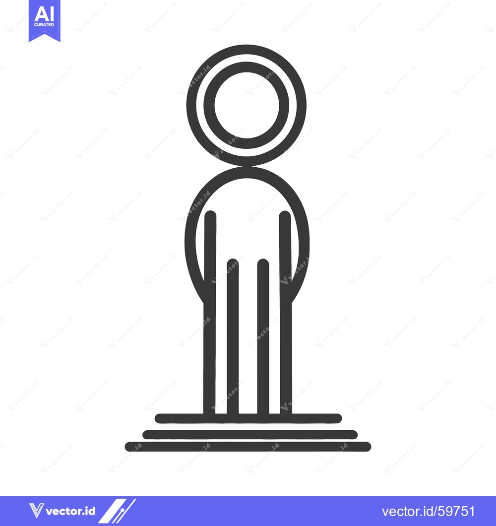Premium Vector of Abstract Icon Depicting a Person on a Platform