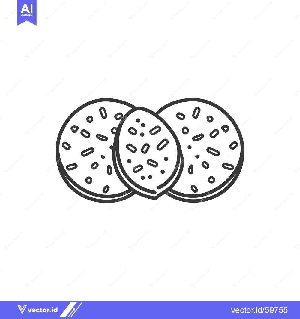 Premium Vector dari Three Sprinkled Cookies Arranged Overlappingly