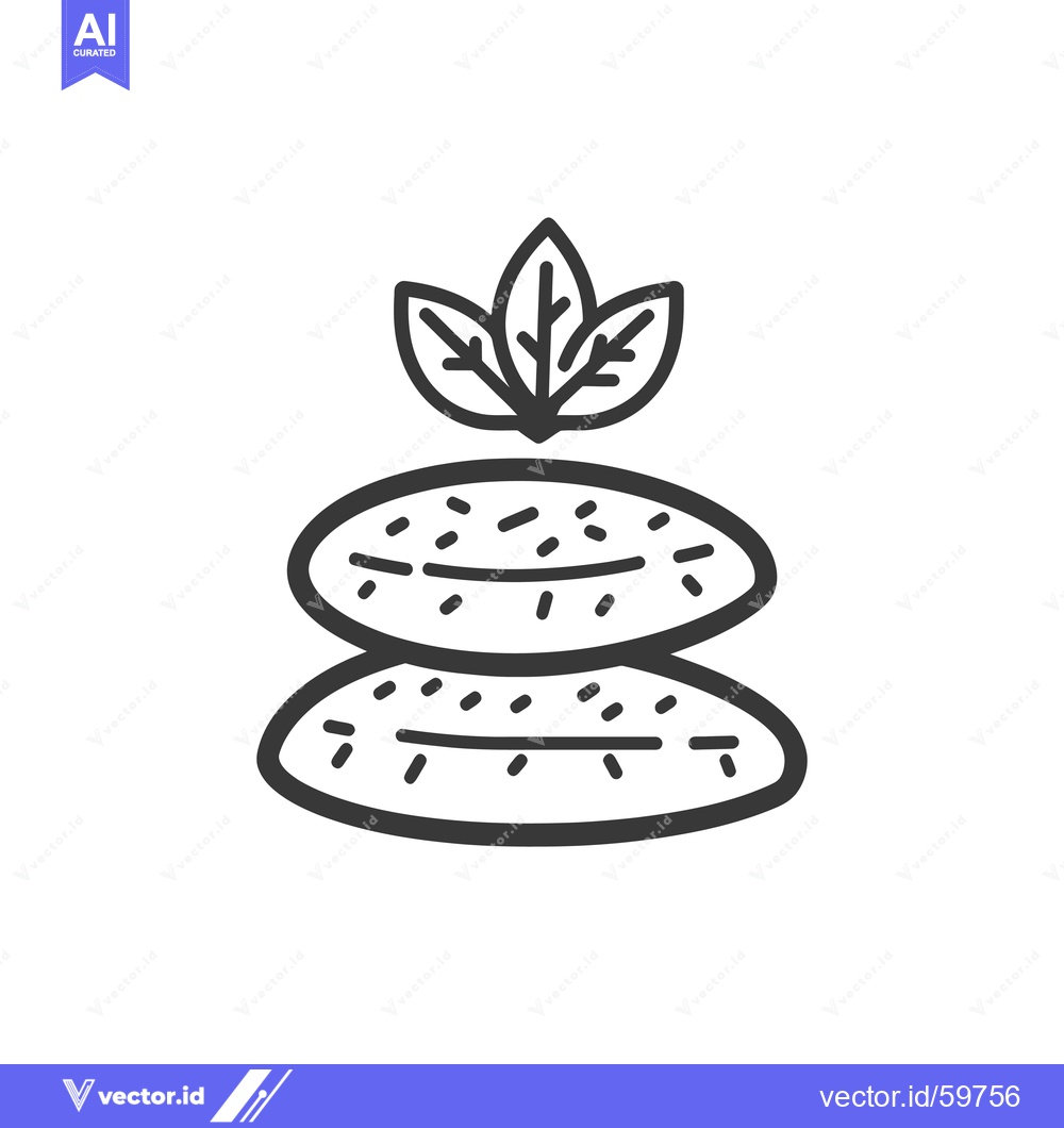 Premium Vector dari Stacked Stones with Three Leaves On Top