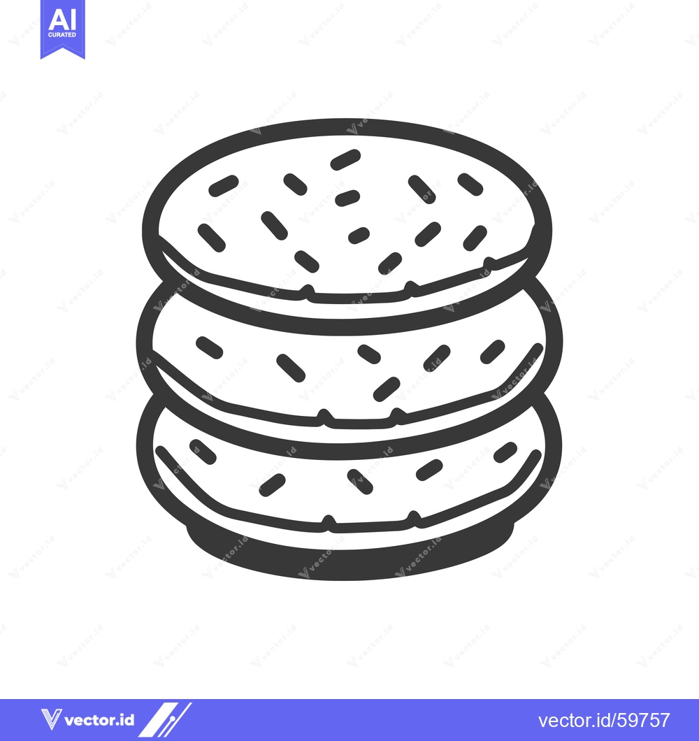 Premium Vector dari Stack of three round speckled cookies