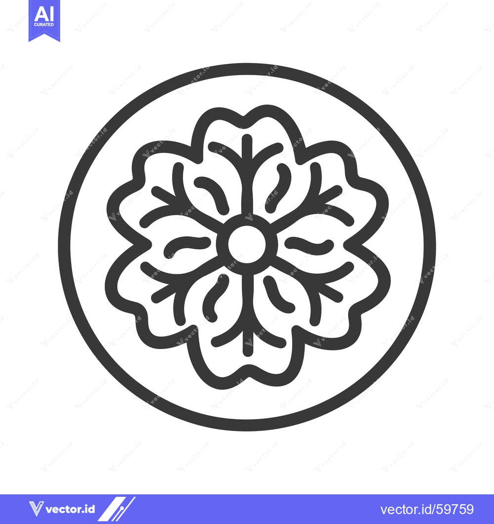Premium Vector dari Circular Floral Design Simple Flower Icon Graphic
