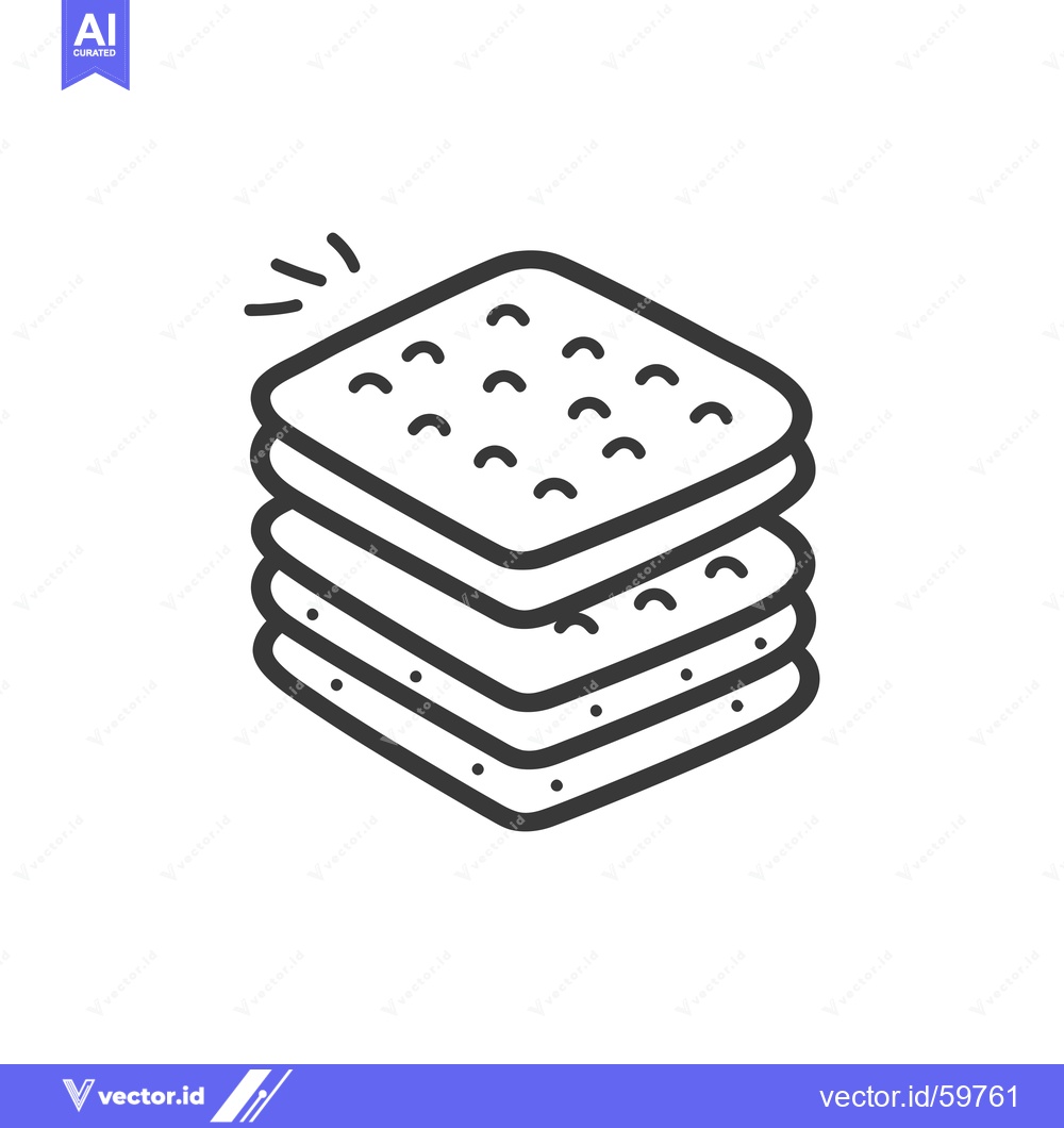 Premium Vector dari A Stack of Square Crackers Ready To Eat