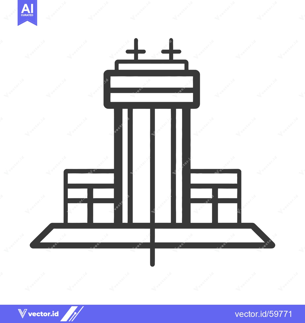 Premium Vector dari Airport Control Tower with Terminal Buildings