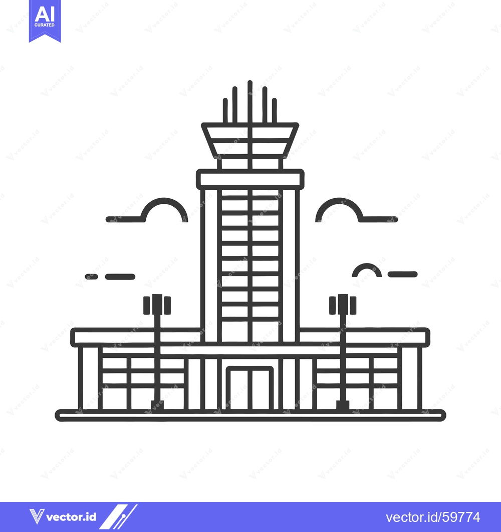 Premium Vector of Airport Control Tower Building Complex Design