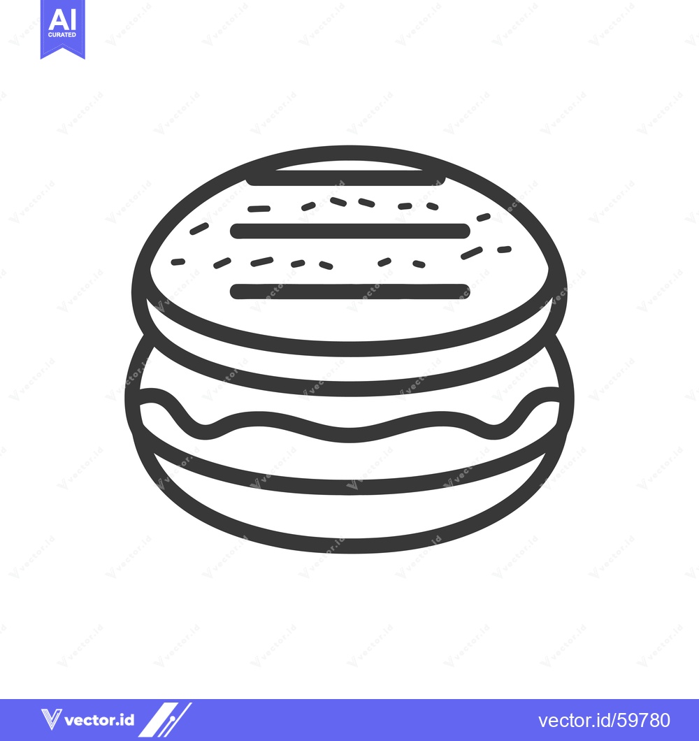 Premium Vector dari Line art drawing of a delicious macaron
