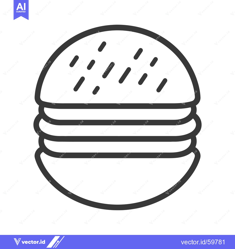 Premium Vector dari A Simple Line Drawing Of A Hamburger