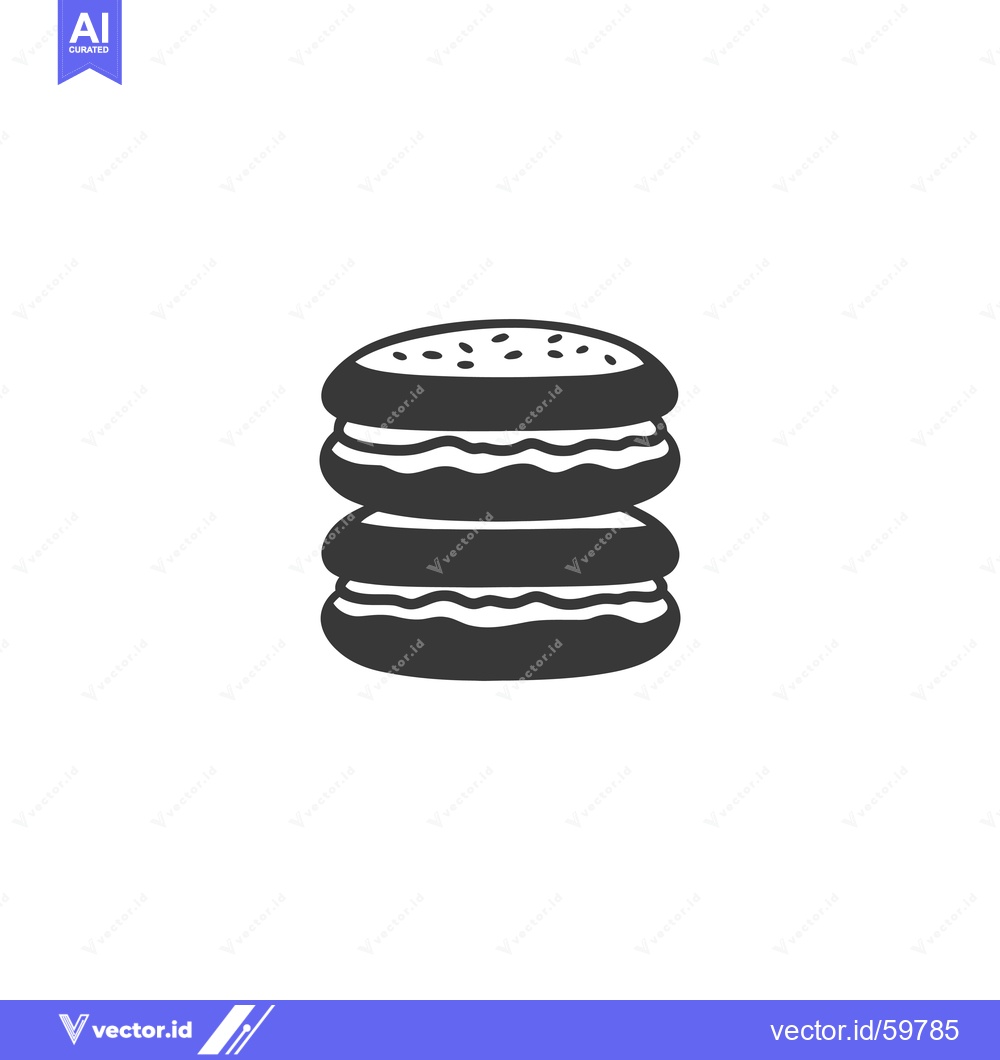 Premium Vector of A Simple Illustration Of A Triple Decker Burger