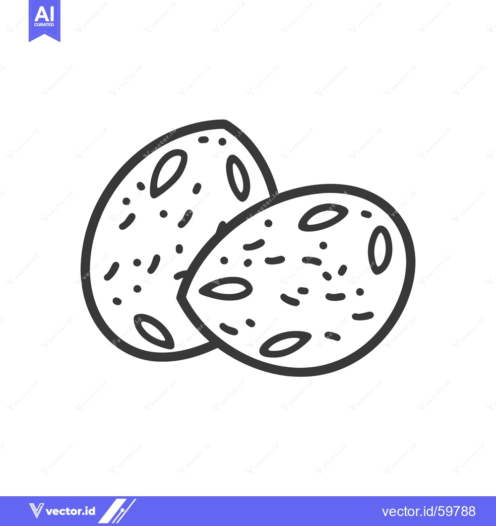 Premium Vector dari Line art drawing of two whole almonds