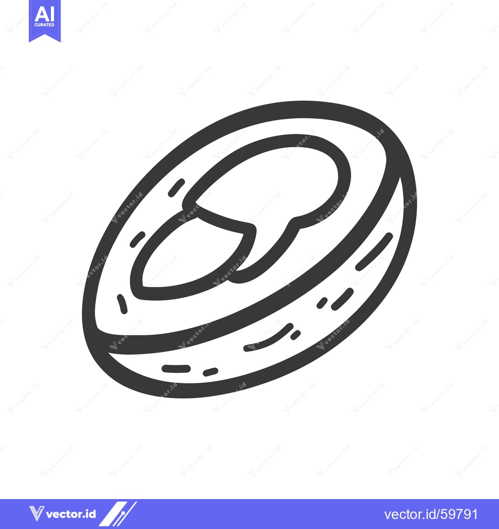 Premium Vector of Line drawing of a halved juicy tomato