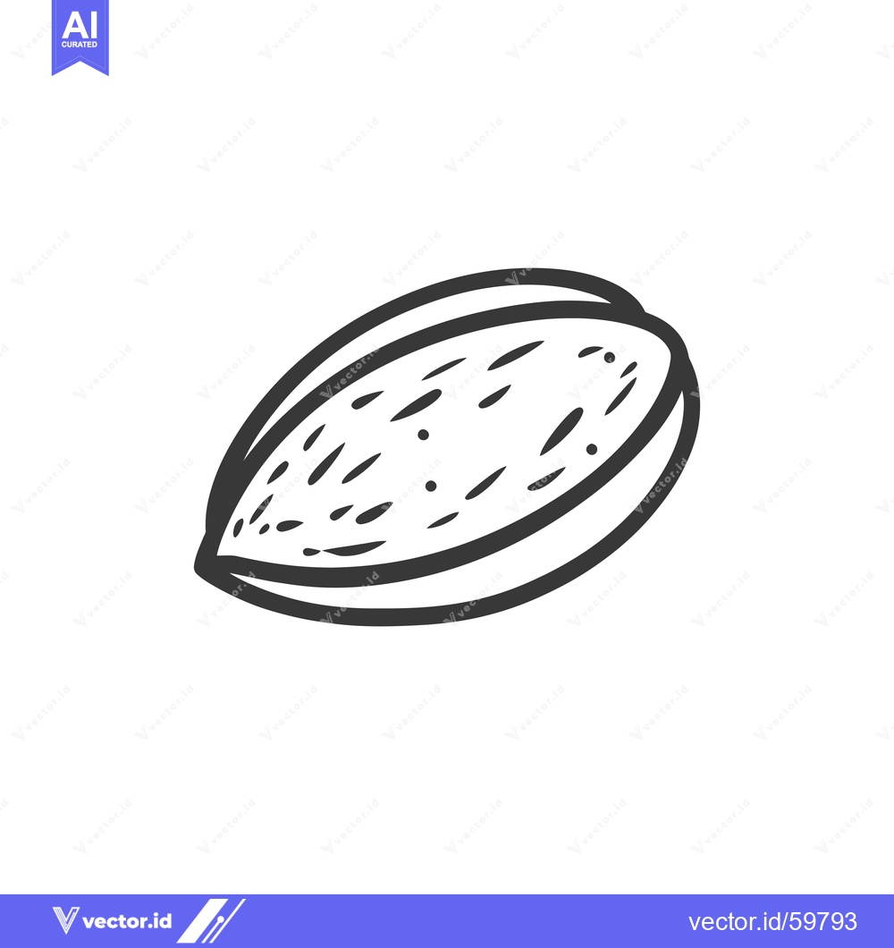 Premium Vector of Single Almond Nut Shell Sketch Illustration