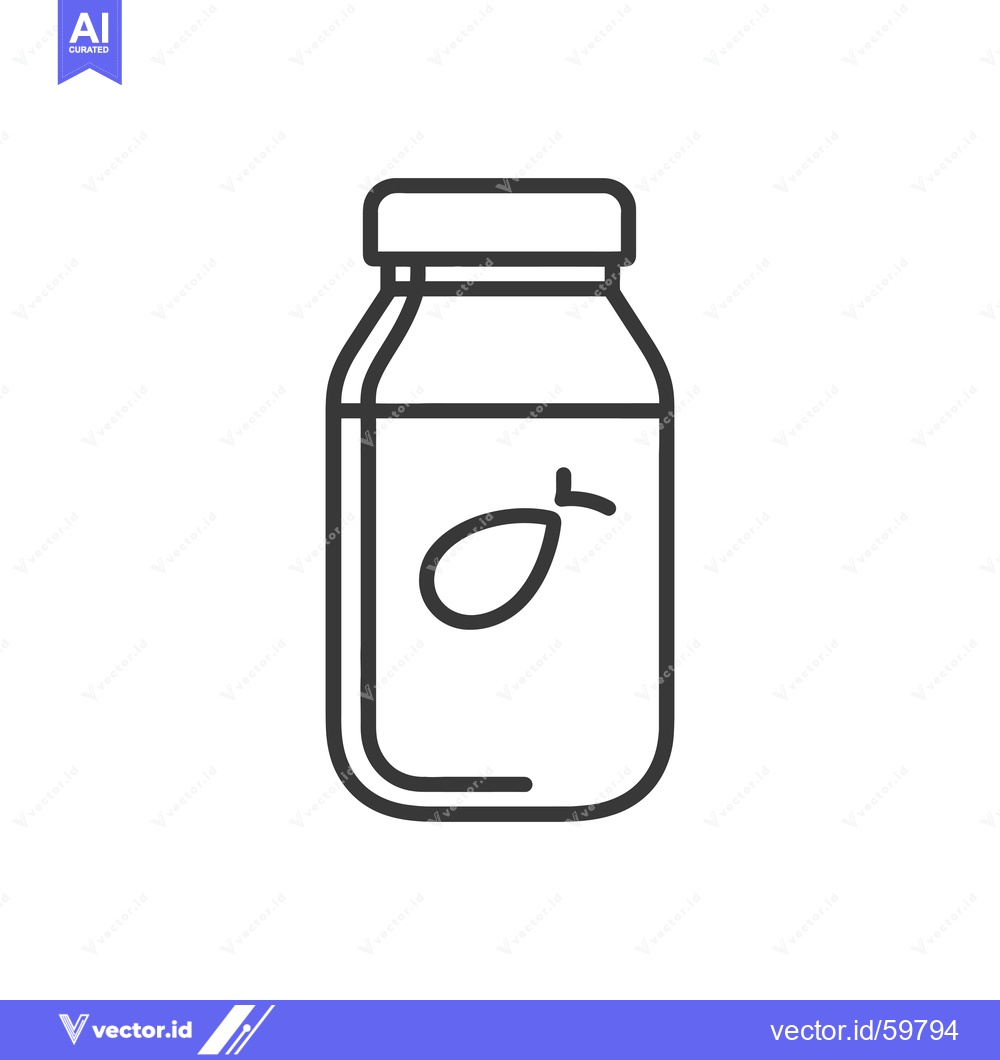 Premium Vector dari A Glass Jar Contains A Single Almond Inside