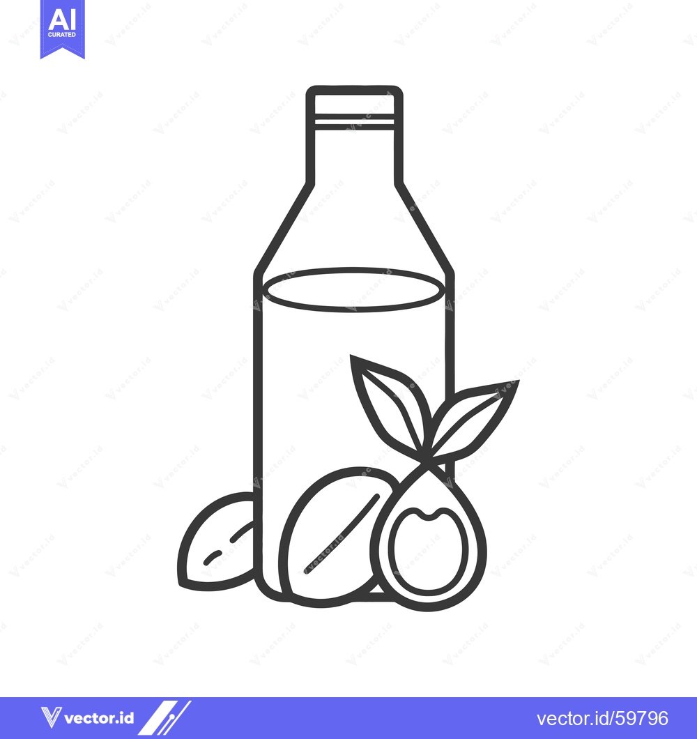 Premium Vector of A bottle of oil with nuts and leaves