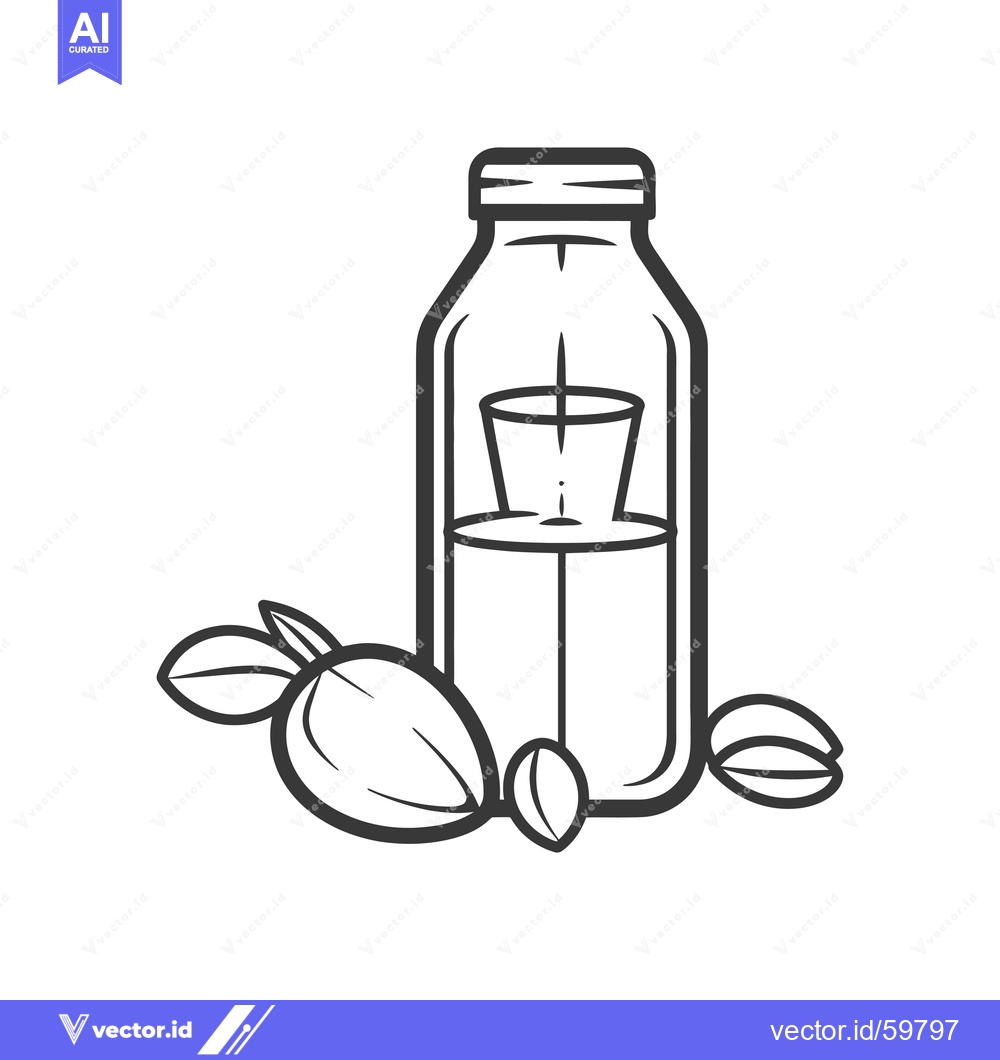 Premium Vector dari Glass bottle candle with almonds and leaves